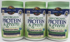 3PK Garden of Life Raw Organic Protein & Greens ~ Vanilla ~1.40 oz EA ~EXP 1/27