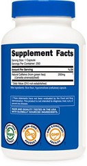 Nutricost Natural Caffeine 200mg, 250 Vegetarian Capsules – Gluten Free, Non-GMO