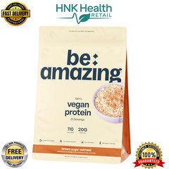 BE AMAZING Vegan Protein Powder – Brown Sugar Oatmeal Flavor (25 Servings)