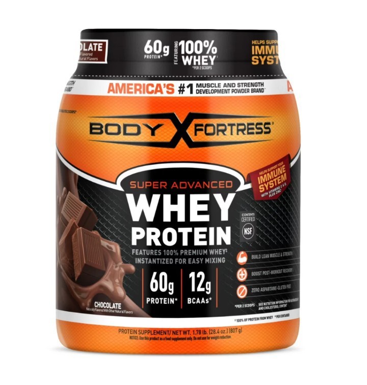 Body Fortress Super Advanced Whey Protein Powder 28.5oz – Chocolate