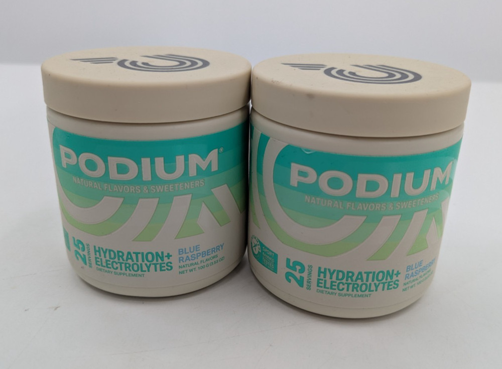 Podium Hydration + Electrolytes Energy Drink Blue Raspberry Lot of 2 NEW 1/2026