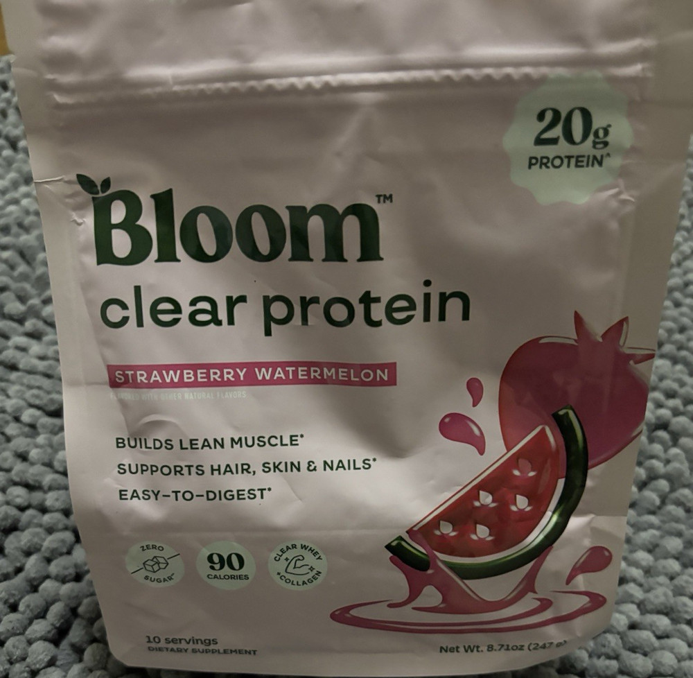 Bloom Clear Whey Protein Isolate Powder Strawberry Watermelon 20g 8.71oz