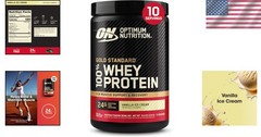 Whey Protein Powder 24g Protein, Gluten Free, Vanilla Ice Cream 10.9 oz