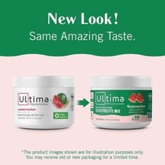Ultima Replenisher Electrolyte Hydration Powder 30 Servings Watermelon 3.7 oz