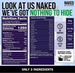 NAKED Mass Weight Gainer Protein Powder, 8 lb, 1250 Calories
