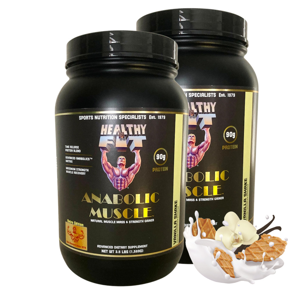 2 Pack- Healthy ‘N Fit Anabolic Muscle (Vanilla) 3.5lb : Mass & Strength Gainer