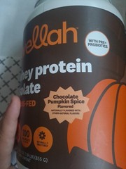 Wellah Grass-Fed Whey Protein Isolate Powder Chocolate Pumpkin Spice 30 Servings