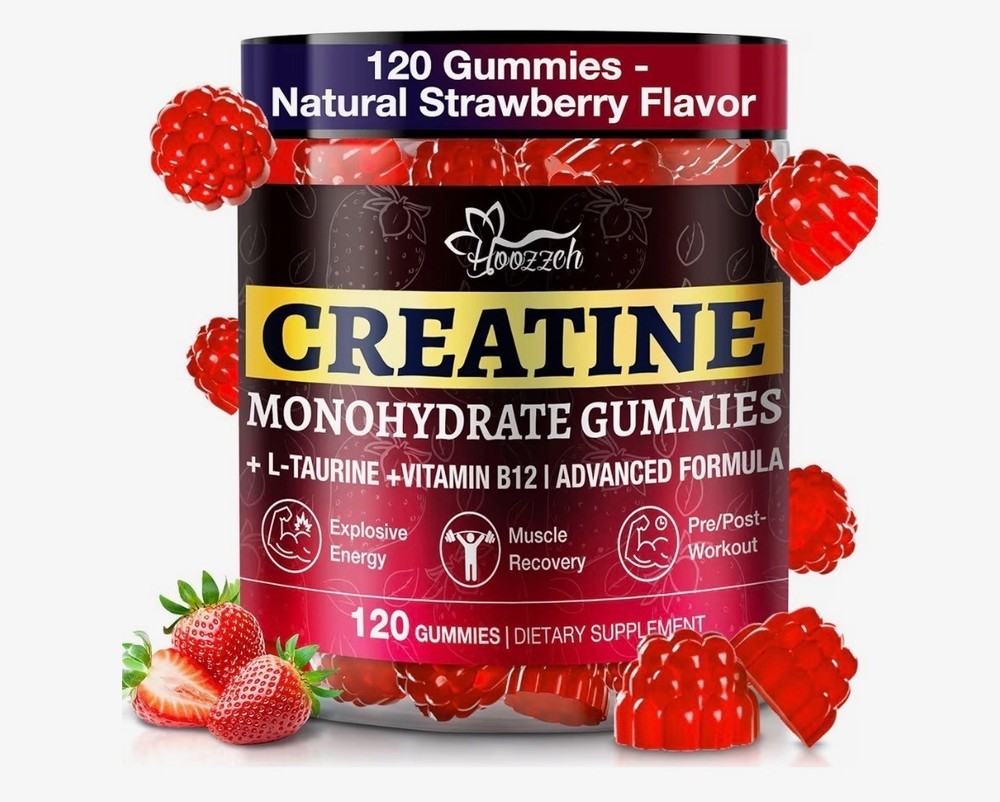 Loozzeh Creatine Monohydrate Gummies Strawberry 120 Count Exp 01/21/2028