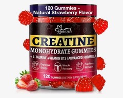 Loozzeh Creatine Monohydrate Gummies Strawberry 120 Count Exp 01/21/2028