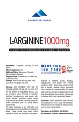 L-Arginine Arginine 1000mg Tablets Musclepump Regeneration Endurance Strength