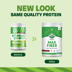 Hemp Yeah Organic Max Fiber Protein Powder, Omegas 3&6 per Serving, Brown, Choco