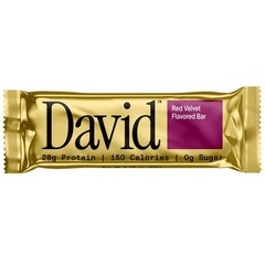 David Protein Gold Red Velvet High Protein Bars – 28g Protein – 12ct: Milk, Egg,