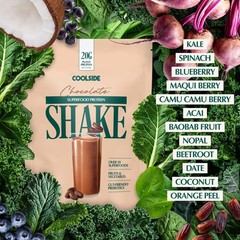 Coolside Superfood Vegan Protein Powder Chocolate 20g Plant Based 15 Servings