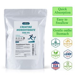 Pure Creatine Monohydrate Powder 2.2lbs (1000g) Micronized 200 Servings USA