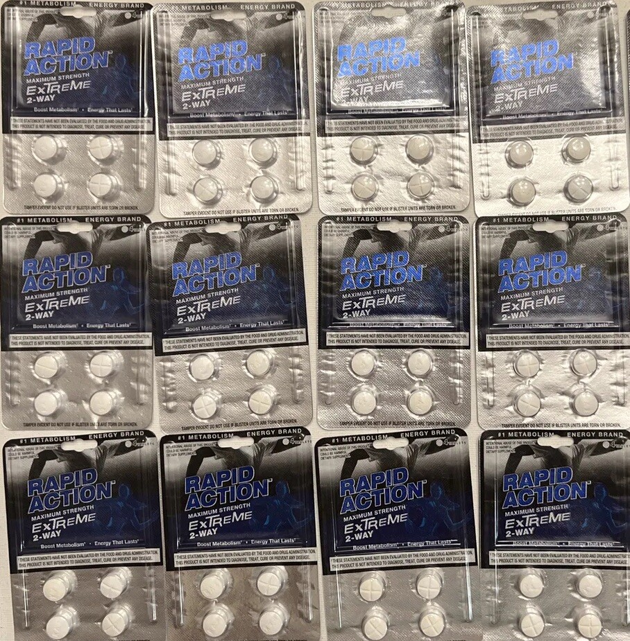Rapid Action Extreme Energize 2-Way Energy Pills 12 packs of 4 = 48 pills