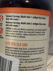 CLA 1300 95% Active Conjugated Linoleic Acid 90 Softgels Weight Support