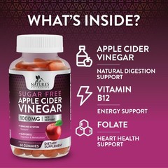 Apple Cider Vinegar Gummies for Weight Loss – Sugar Free 60 Count (Pack of 1)