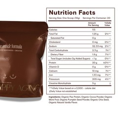 Happy Aging Protein Powder for Women, 20g Organic Pea & Pumpkin Seed Protein, 5g