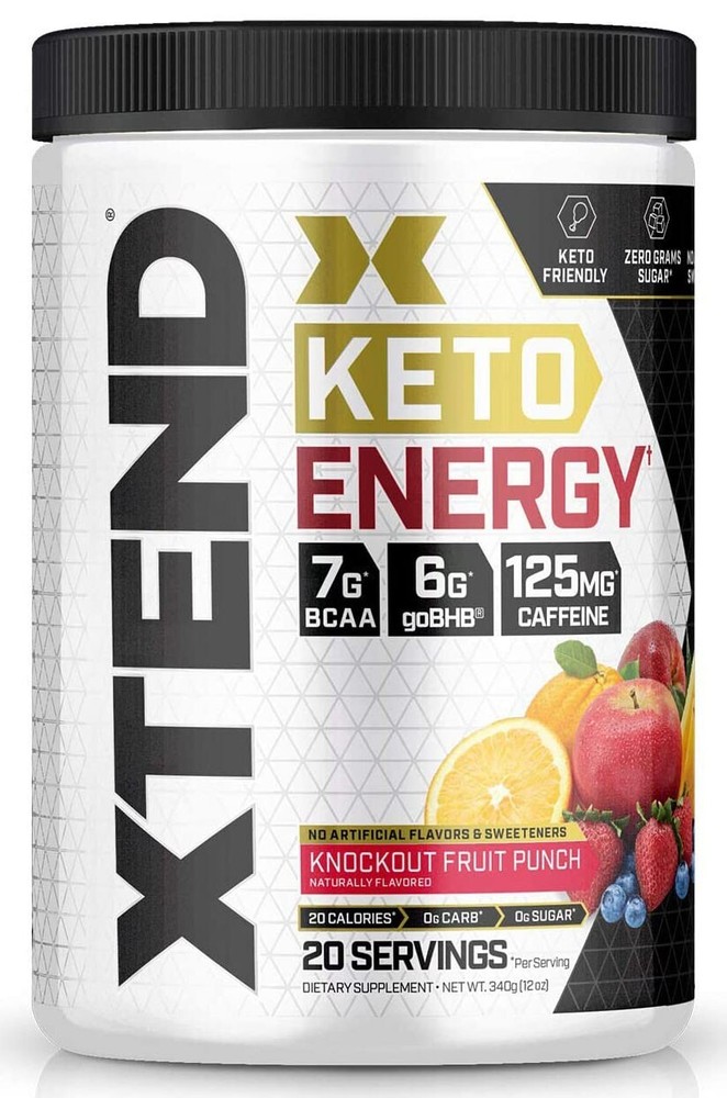 Scivation XTEND | Fruit Punch 20 Servings – BCAA Amino Acids + 125mg Caffeine