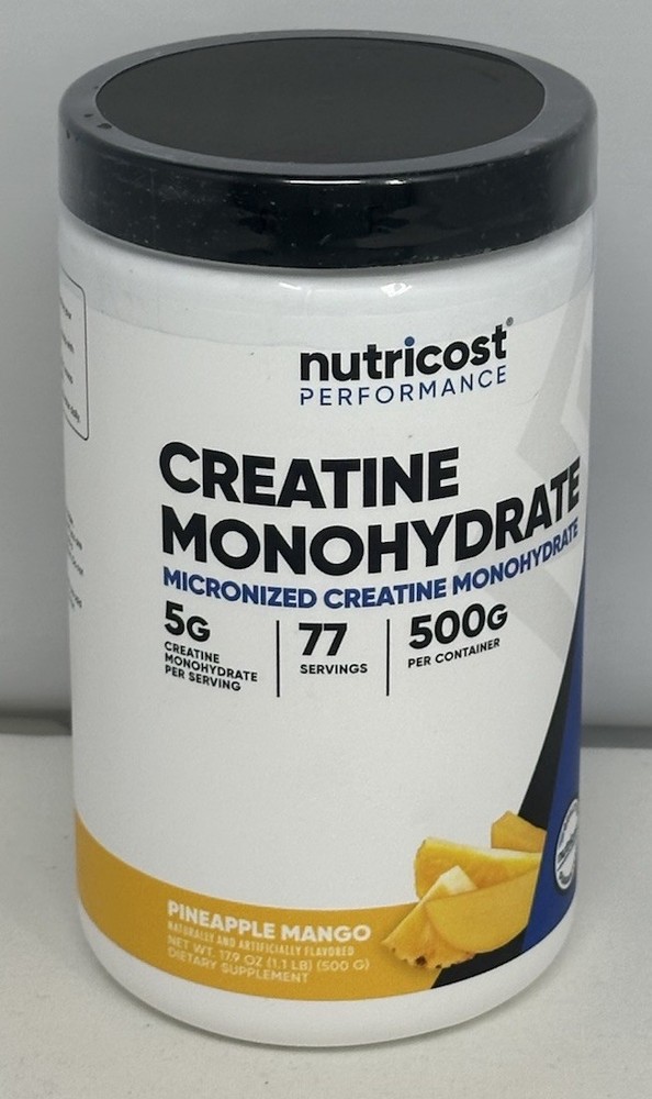 Nutricost Micronized Creatine Monohydrate Powder Pineapple Mango 500g Exp 6/2028