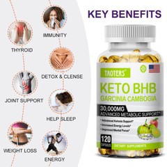 Keto BHB Diet Pills,Weight Loss,Fat Burner,Appetite Suppressant Supplement,Detox