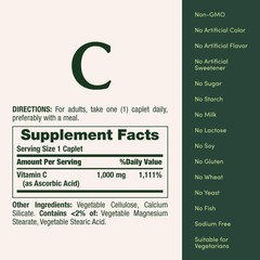 Nature’s Bounty Vitamin C 1000mg, Immune Support 100 Count (Pack of 1), No