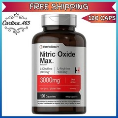 Nitric Oxide Booster L-Arginine, L-Citrulline 3000mg 120 Caps HIGHEST POTENCY