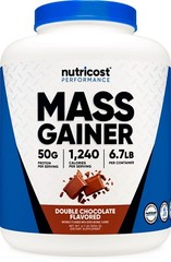 Nutricost Mass Gainer Double Chocolate Flavor, 6.7 LBS, 50 Grams of Protein