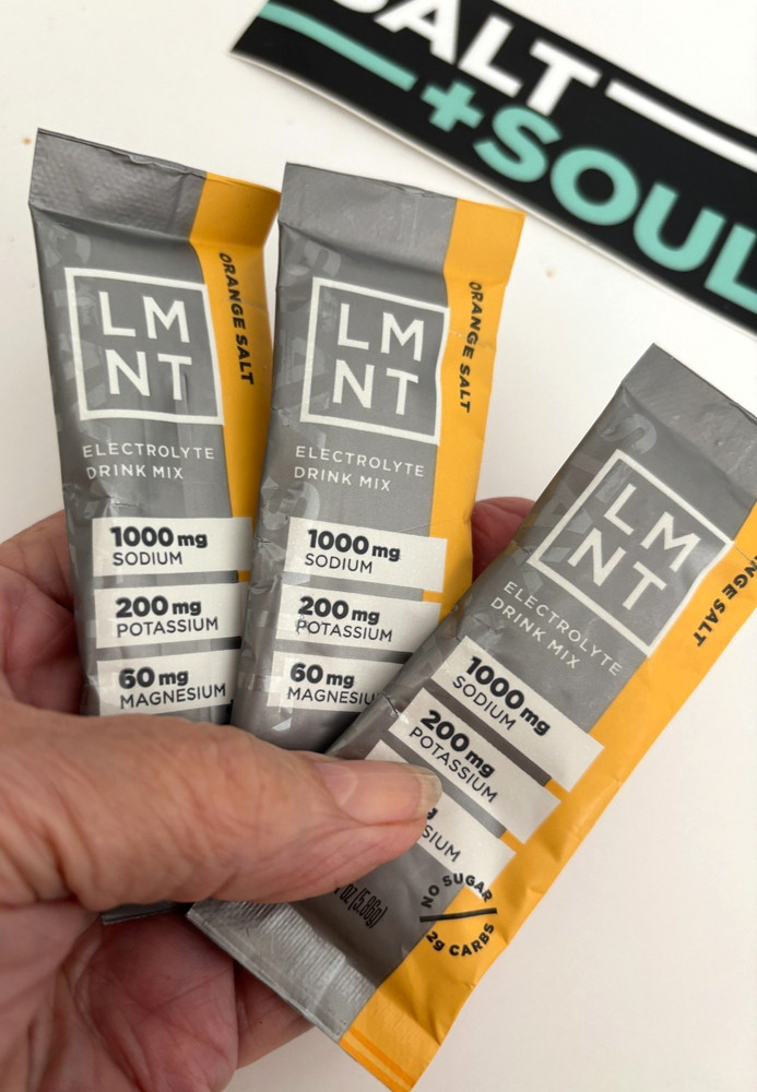 LOT of 3 LMNT ELECTROLYTE Orange Salt HOT or COLD Hydration Drink Packets Sachet
