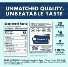 Beast Bites Creatine Infused Gummies – Blue Raspberry – 150 Servings