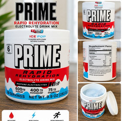 PRIME Electrolyte Drink Mix Powder Ice Pop, 9.9 oz (283g), 20 Servings
