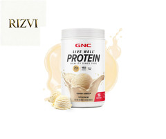 GNC Live Well Whey Protein Powder 25g Creamy Vanilla, GF, No Sugar, 16 servings