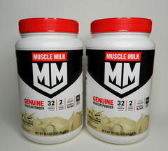 2 Muscle Milk Protein Powder VANILLA CREME 39.5 oz (2.47 lb) 16 Servings BB 2/27