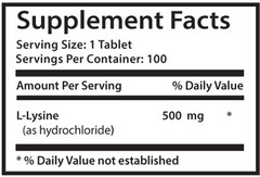 L-Lysine Power – L-Lysine 500mg – Pre Workout Tablets 6B