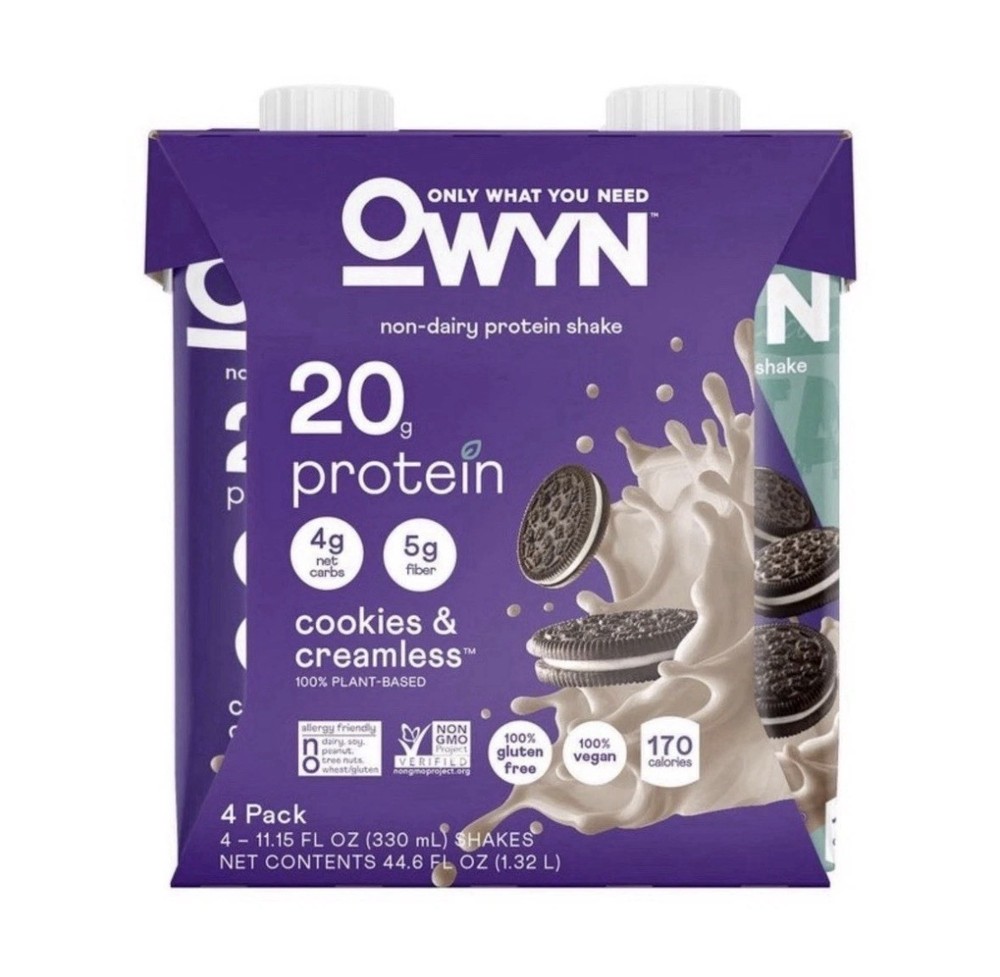OWYN Non-Dairy Protein Shake Cookies & Creamless 20g Protein 4pk/44.6 fl oz