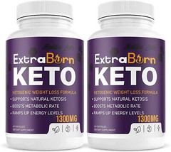 Extra Burn Keto Advanced Weight Loss Support Fat Burner Supplements 1300mg Caps