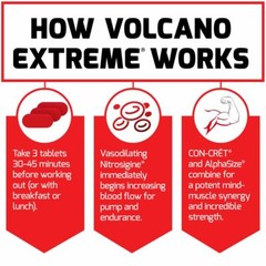 VolcaNO Extreme Pre Workout Nitric Oxide Booster & Muscle Builder Enhanced Focus