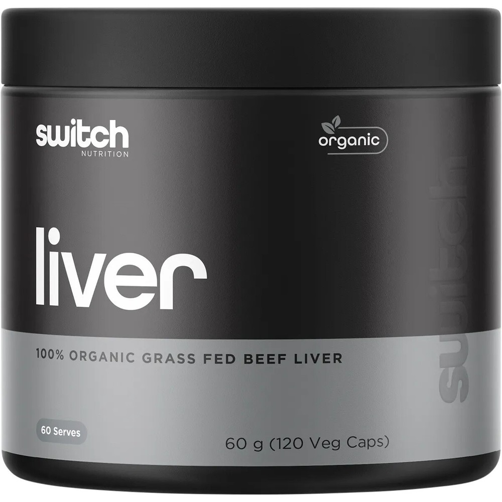 New Switch Nutrition Liver 100% Organic Grass Fed Beef Liver 120 Capsules