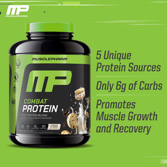 Musclepharm Combat Protein Powder, Cookies ‘N’ Cream Flavor, Fuels Muscles for P