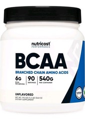 NEW x2 Nutricost BCAA (Unflavored) (180 Serv Total) 90 Serv, 540g, 6g Per Serv