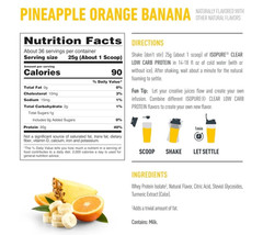 Isopure Infusions Whey Isolate Pineapple Orange Banana 36 Servings 20g Protein