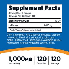 Nutricost L-Glycine 1000mg, 120 Capsules, Vegetarian, Non-GMO and Gluten Free