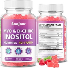 Saajoor Myo-Inositol & D-Chiro-Inositol Gummies with Vitamin D3, Magnesium
