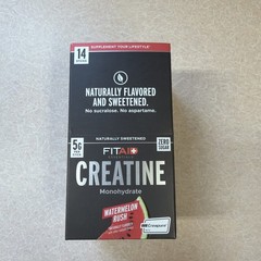 FITAID Creatine Powder, Watermelon Rush, 14 Packets, 14 Servings