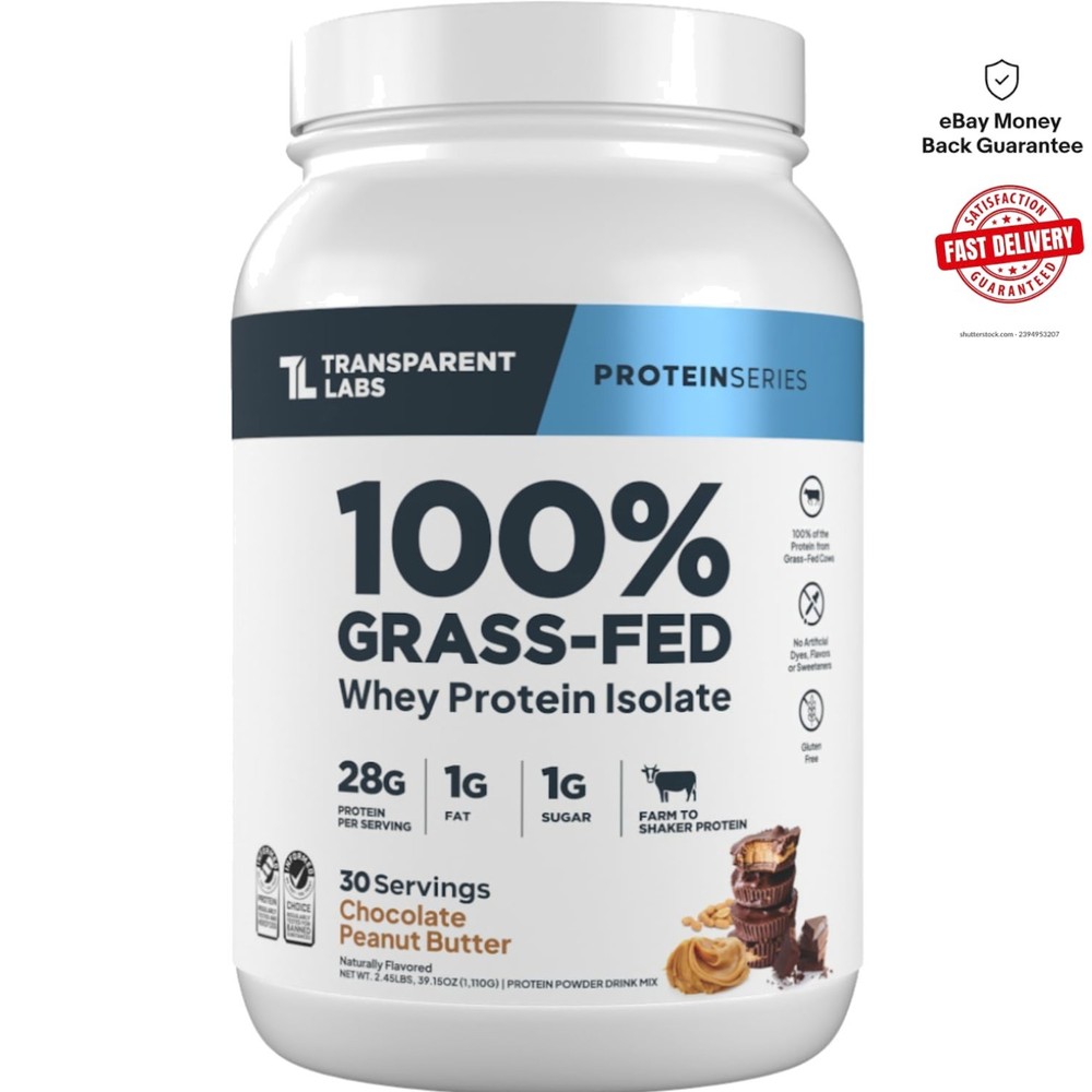 Naturally Flavored Grass-Fed Whey Protein Isolate – 30 Servings, 28g Protein