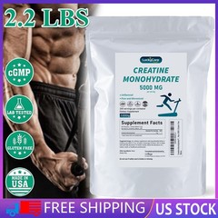 Creatine Monohydrate 100% Pure Powder 1000g (2.2 lb) Micronized 5g 200 Servings
