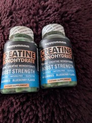 2 x Happyummmm Creatine Monohydrate High Absorption 5000MG Blueberry Exp 04/26