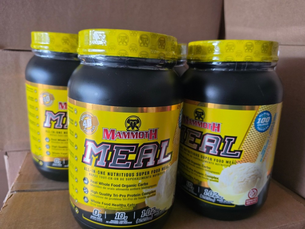 4 pack Vanilla Ice Cream Protein Powder 4-2.25lbs Mammoth Meal 9lbs
