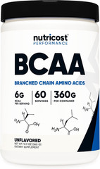Nutricost BCAA Powder 2:1:1 (Unflavored, 60 Servings) – Vegetarian, Non-GMO, Glu