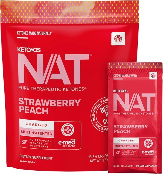 PRUVIT ketone drink Keto Nat STRAWBERRY PEACH Charged FREE SHIPPING